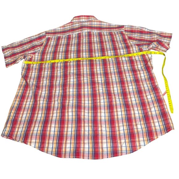 Croft & Barrow 2xL Plaid Button-Down Short Sleeves Shirt Red Blue Western‎ Wear - Picture 5 of 13